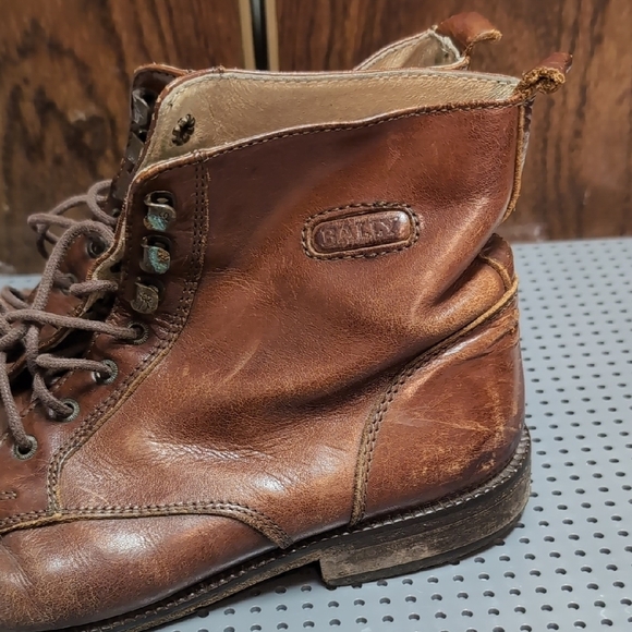 Bally Brown Leather Boots With Laces - Picture 4 of 9